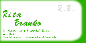 rita branko business card